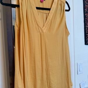 Vince Camuto Mustard Sleeveless V-Neck Blouse